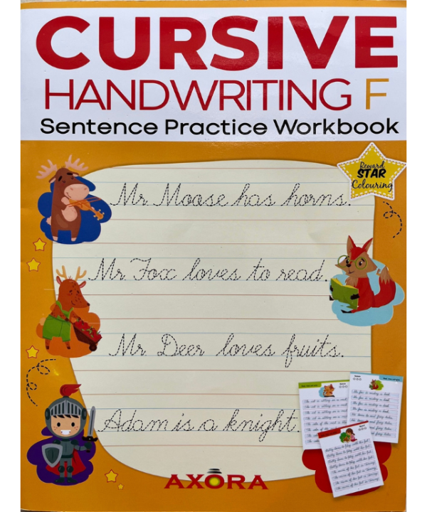 Cursive Handwriting F: Sentence Practice Workbook