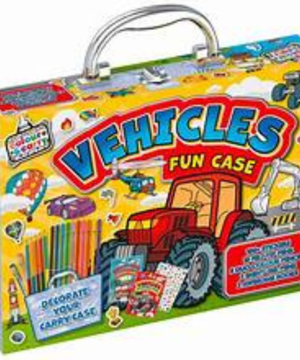 COLOUR & CARRY ACTIVITY KIT 7 VEHICLES FUN CASE by Universe Curious