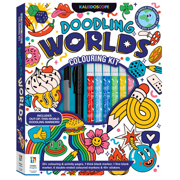 Kaleidoscope Colouring Doodling Worlds by Hinkler