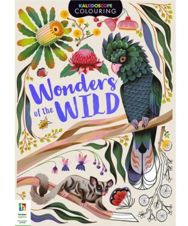 Kaleidoscope Wonders of the Wild Colouring Book by Hinkler